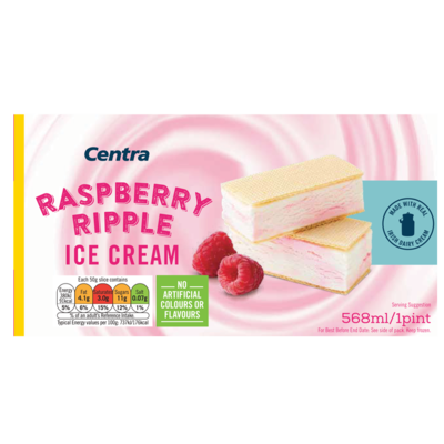 Centra Pint Block Raspberry Ripple Ice Cream 568ml