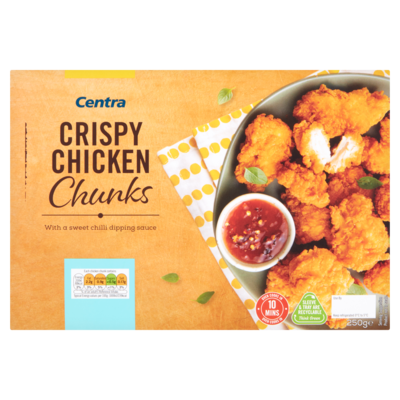 CENTRA CHICKEN CHUNKS WITH SWEET CHILLI DIP 250G