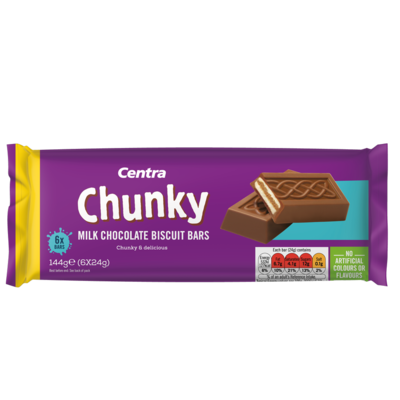 Centra Milk Chocolate Chunky Biscuit Bars 144g