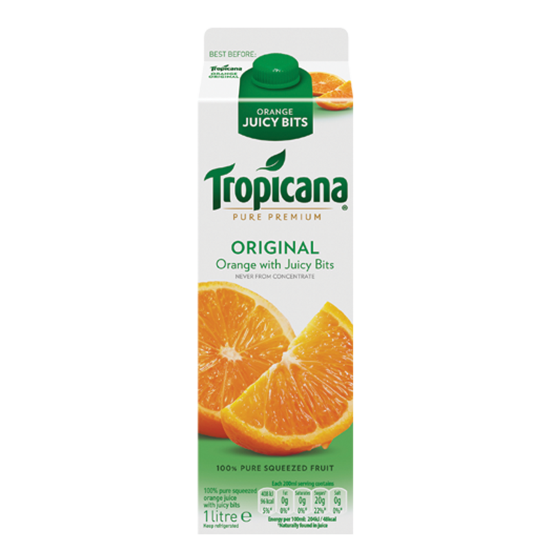 Tropicana Pure Premium Original Orange With Juicy 1l Centra