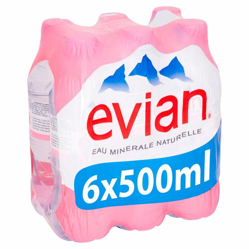 evian Still Natural Mineral Water 6 x 500ml