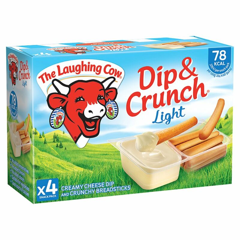 The Laughing Cow Dip & Crunch Light Reduced Fat Cheese Spread and Breadsticks 4 x 35g (140g) The Laughing Cow Dip & Crunch Light Reduced Fat Cheese Spread and Breadsticks 4 x 35g (140g)