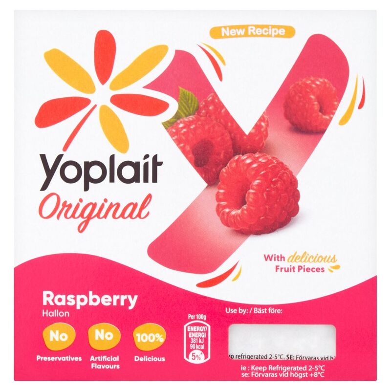 Yoplait Original Raspberry Hallon 4 x 125g (500g)
