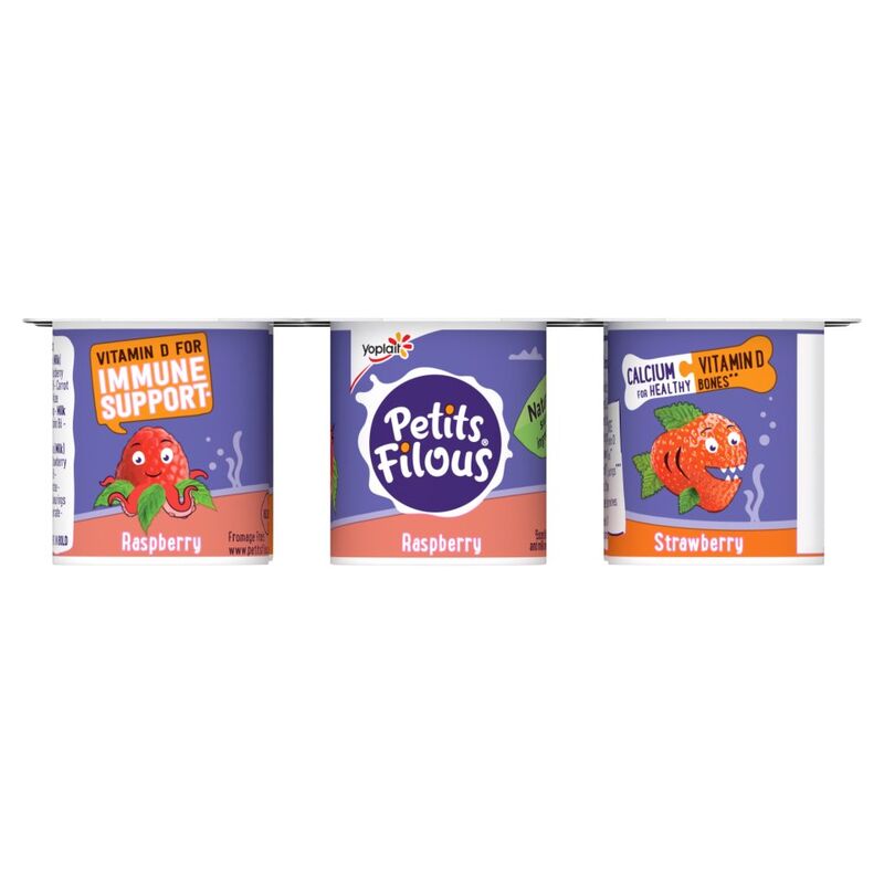 Petits Filous Kids Strawberry & Raspberry Yoghurt Pots 6 x 47g