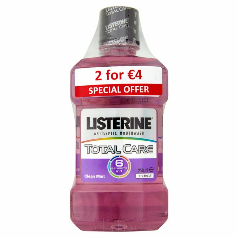 Listerine Total Care Antiseptic Mouthwash Clean Mint 2 x 250ml