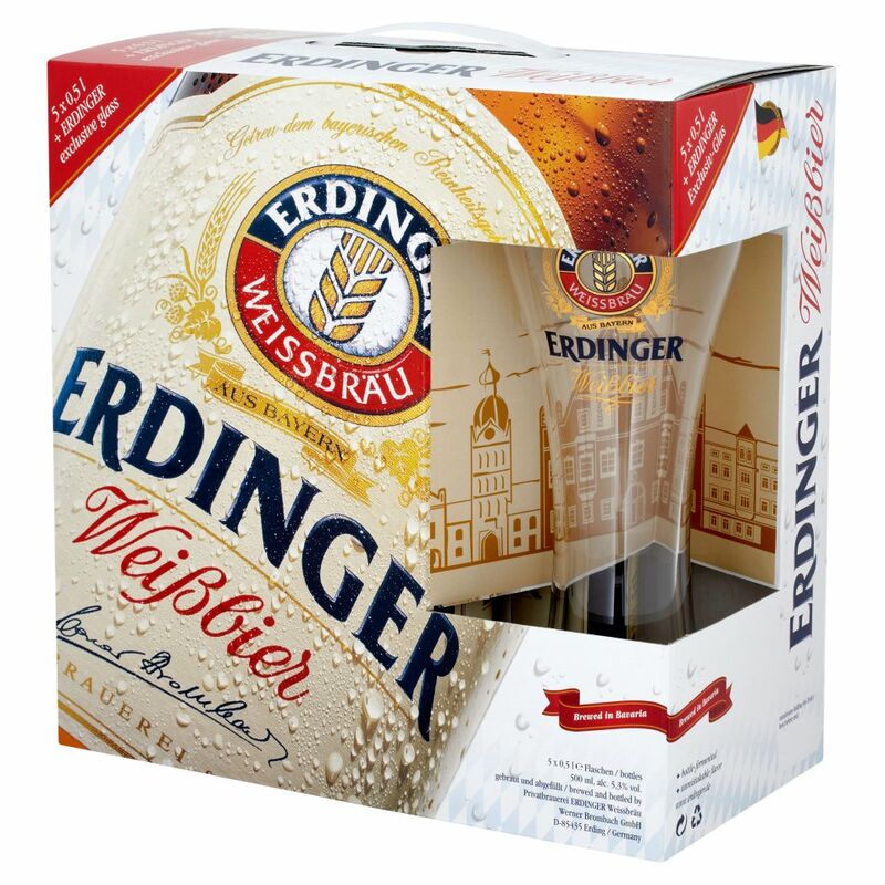 Erdinger Weissbrau Weibbier + Glass 5 x 0.5l