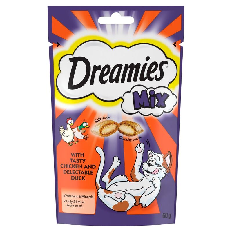 Dreamies Mix with Tasty Chicken and Delectable Duck 60g
