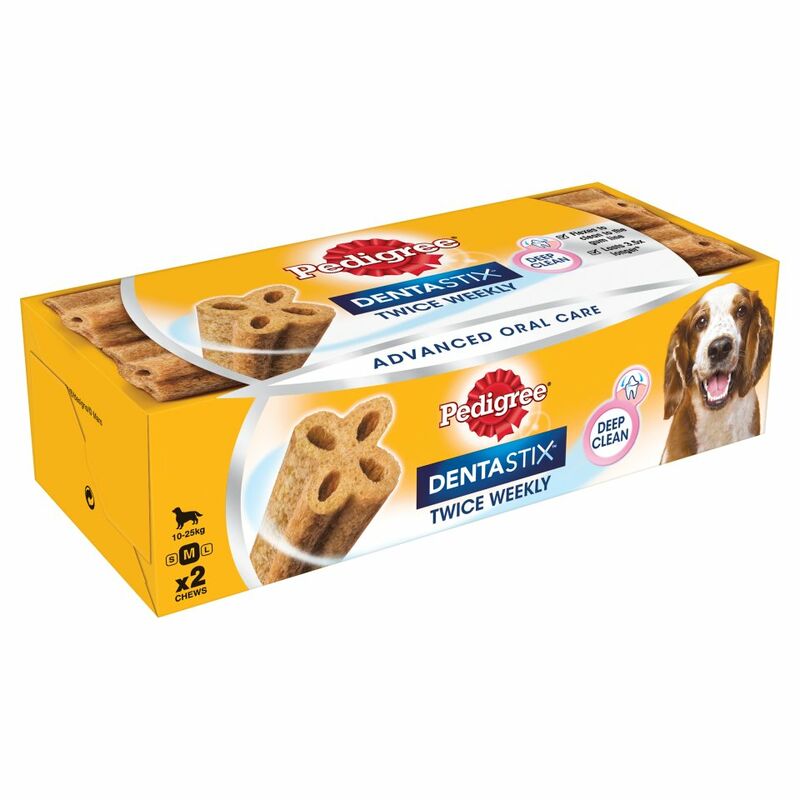 PEDIGREE Dentastix Twice Weekly Medium Dog Dental Chew 2 Sticks PEDIGREE Dentastix Twice Weekly Medium Dog Dental Chew 2 Sticks