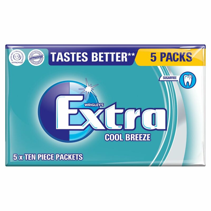 Wrigley's Extra Cool Breeze Sugarfree 5 x 10 Piece Packets (70g) Wrigley's Extra Cool Breeze Sugarfree 5 x 10 Piece Packets (70g)