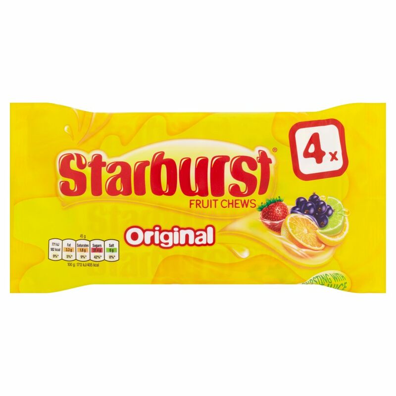 Starburst Fruit Chews Original 4 x 45g (180g) Starburst Fruit Chews Original 4 x 45g (180g)