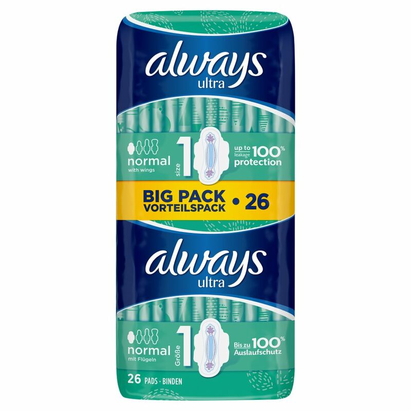 Always Ultra Normal (Size 1) Sanitary Towels Wings 26 Pads