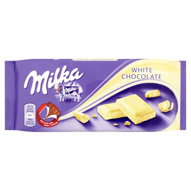 Milka White Chocolate Bar 100g