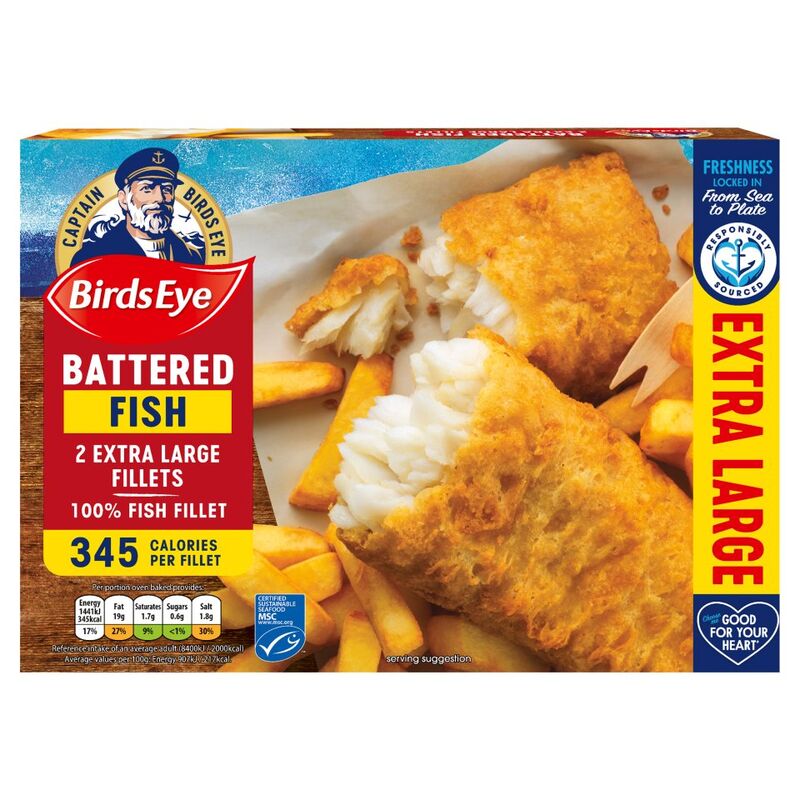 Birds Eye 2 Extra Large Battered Fish Fillets 320g