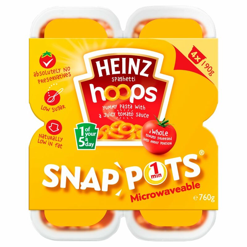 Heinz Spaghetti Hoops Snap Pots 4 x 190g