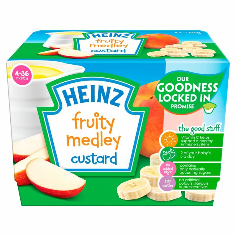 Heinz 4-36 Months Fruity Medley Custard 4 x 100g