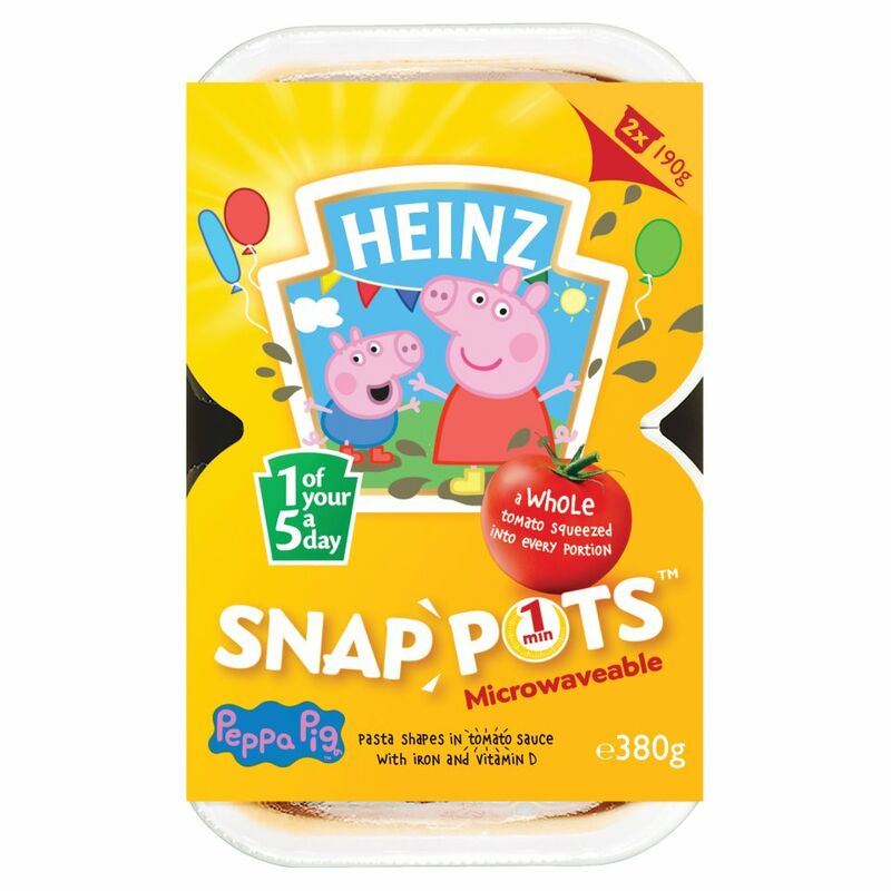 Heinz Peppa Pig Pasta Shapes Snap Pots 2 x 190g (380g)