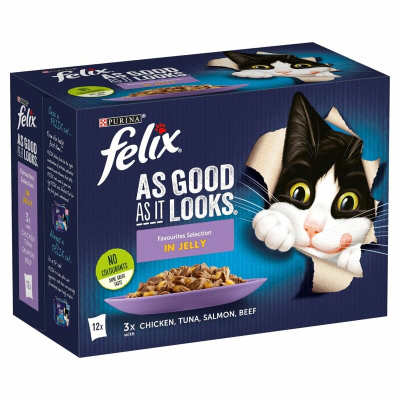 FELIX AS GOOD AS IT LOOKS Favourites Selection in Jelly Wet Cat Food 12 x 100g