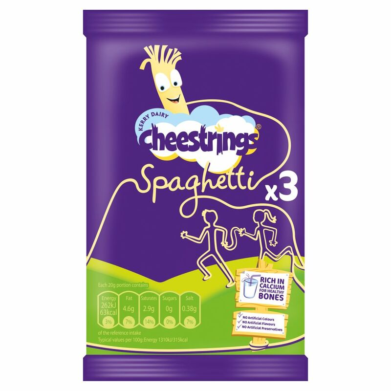 Kerry Dairy Cheestrings Spaghetti 3 x 20g (60g) Kerry Dairy Cheestrings Spaghetti 3 x 20g (60g)