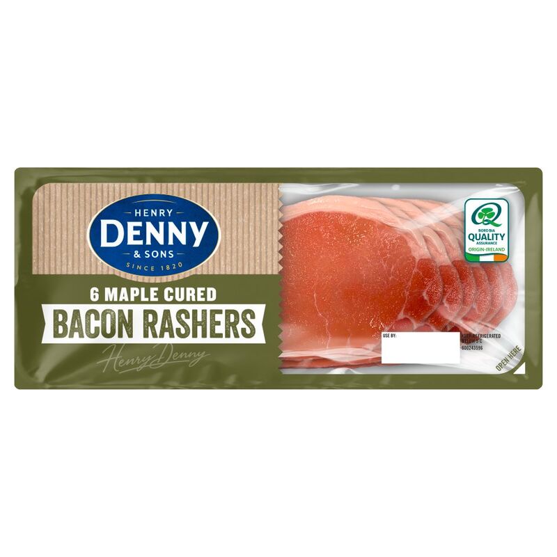 Henry Denny & Sons 6 Maple Cured Bacon Rashers 200g