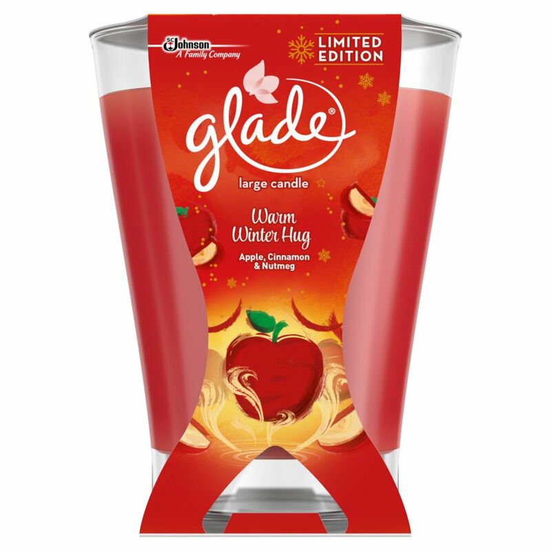 Glade Apple Cinnamon & Nutmeg Large Scented Candle Air Freshener 224g Glade Apple Cinnamon & Nutmeg Large Scented Candle Air Freshener 224g