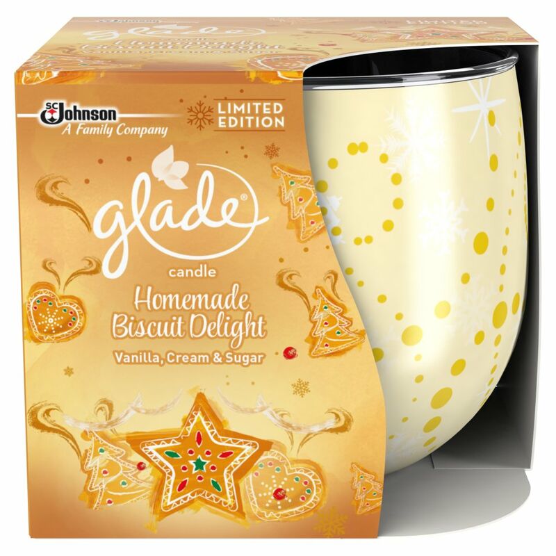 Glade Vanilla Cream & Sugar Scented Candle Air Freshener 120g