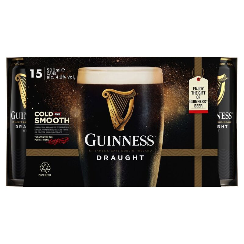 Guinness Draught Stout Beer 15 x 500ml Can