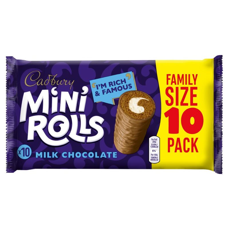 Cadbury 10 Mini Rolls Milk Chocolate Family Size