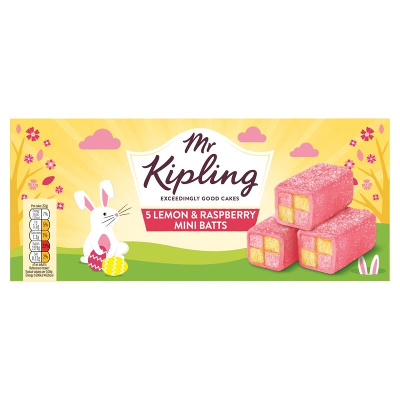 Mr Kipling 5 Lemon & Raspberry Mini Batts