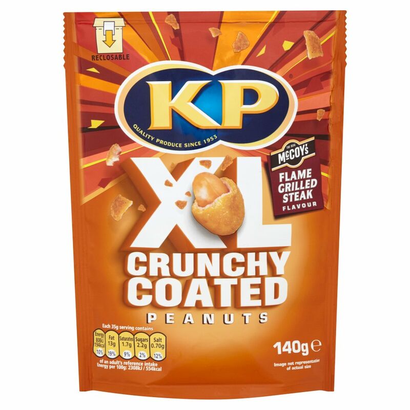 KP XL Crunchy Coated Peanuts McCoy's Flame Grilled Steak Flavour 140g