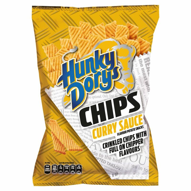 Hunky Dorys Chips Curry Sauce Flavour Potato Snacks 125g