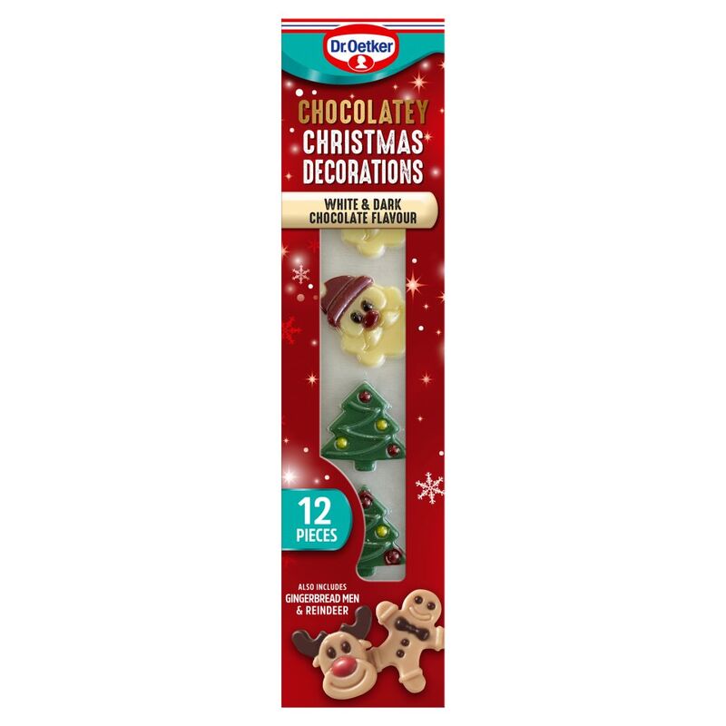 Dr. Oetker White & Dark Chocolate Flavour Chocolatey Christmas Decorations 14g