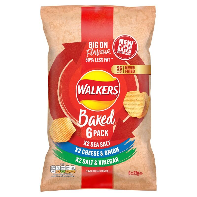 Walkers Baked Flavour Potato Snacks 6 x 22g