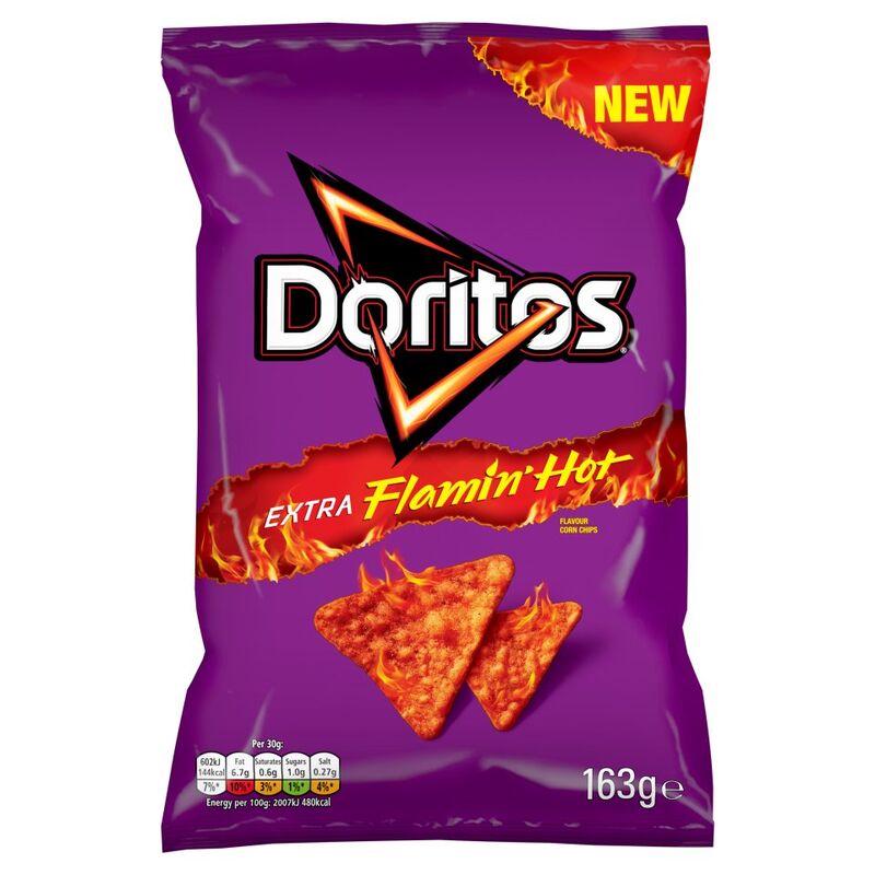 Doritos Extra Flamin' Hot Sharing Bag Crisps 163g