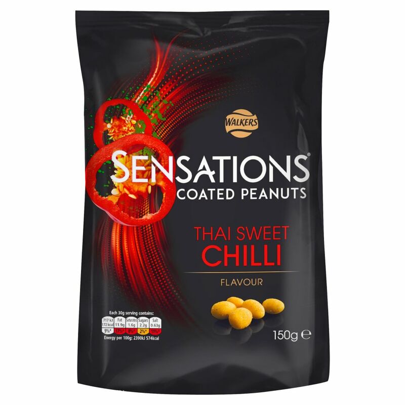 Walkers Sensations Thai Sweet Chilli Coated Peanuts 150g Walkers Sensations Thai Sweet Chilli Coated Peanuts 150g