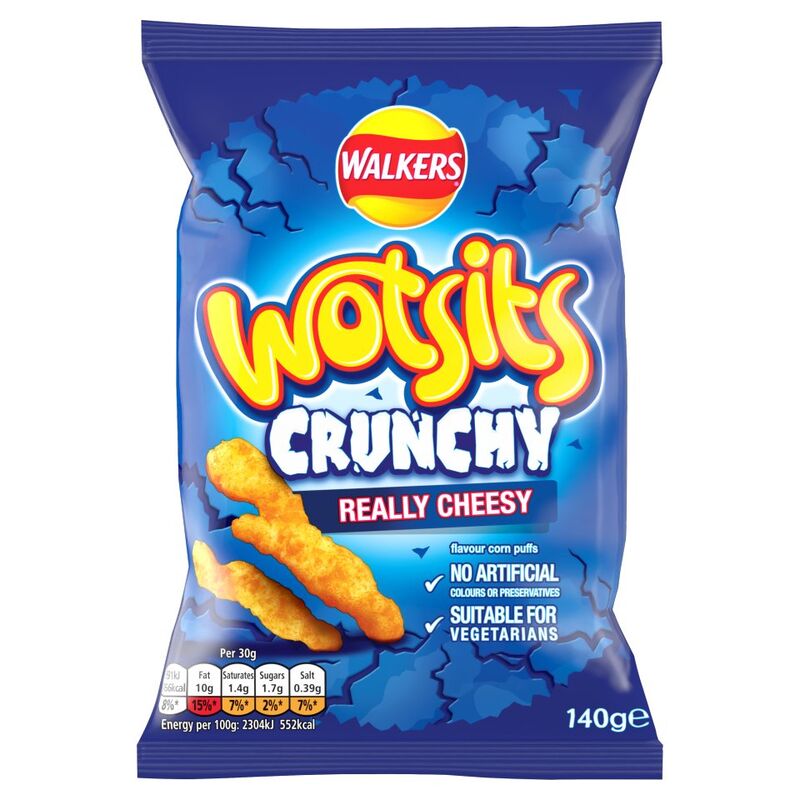 Walkers Wotsits Crunchy Really Cheesy Snacks Crisps 140g