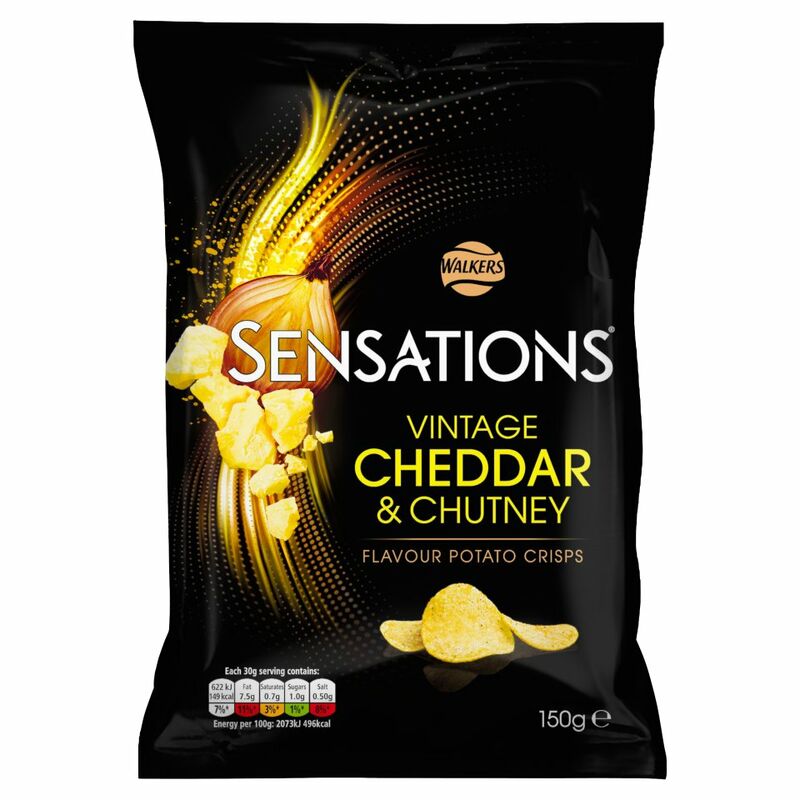 Walkers Sensations Cheddar & Onion Chutney Crisps 150g