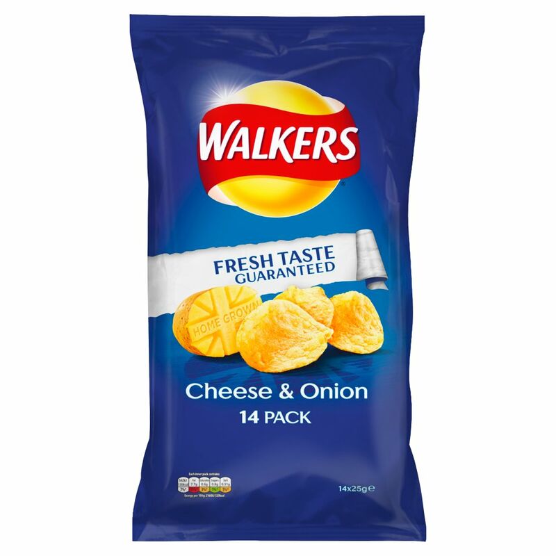 Walkers Cheese & Onion Crisps 14 Pack 350g - Centra