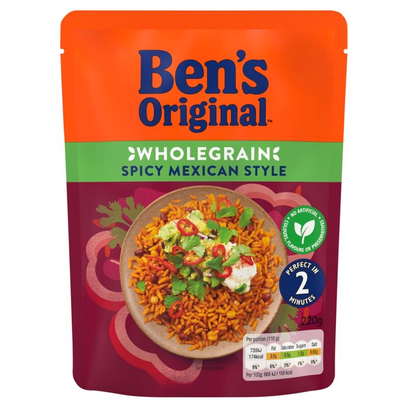 Ben's Original Wholegrain Spicy Mexican Microwave Rice 220g
