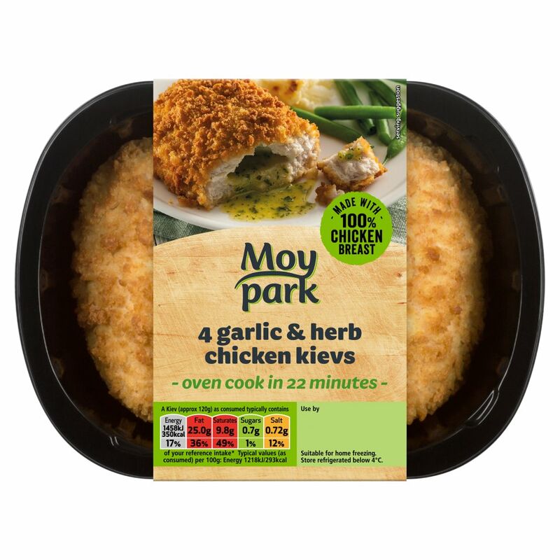 Moy Park 4 Garlic & Herb Chicken Kievs 2 x 260g Moy Park 4 Garlic & Herb Chicken Kievs 2 x 260g