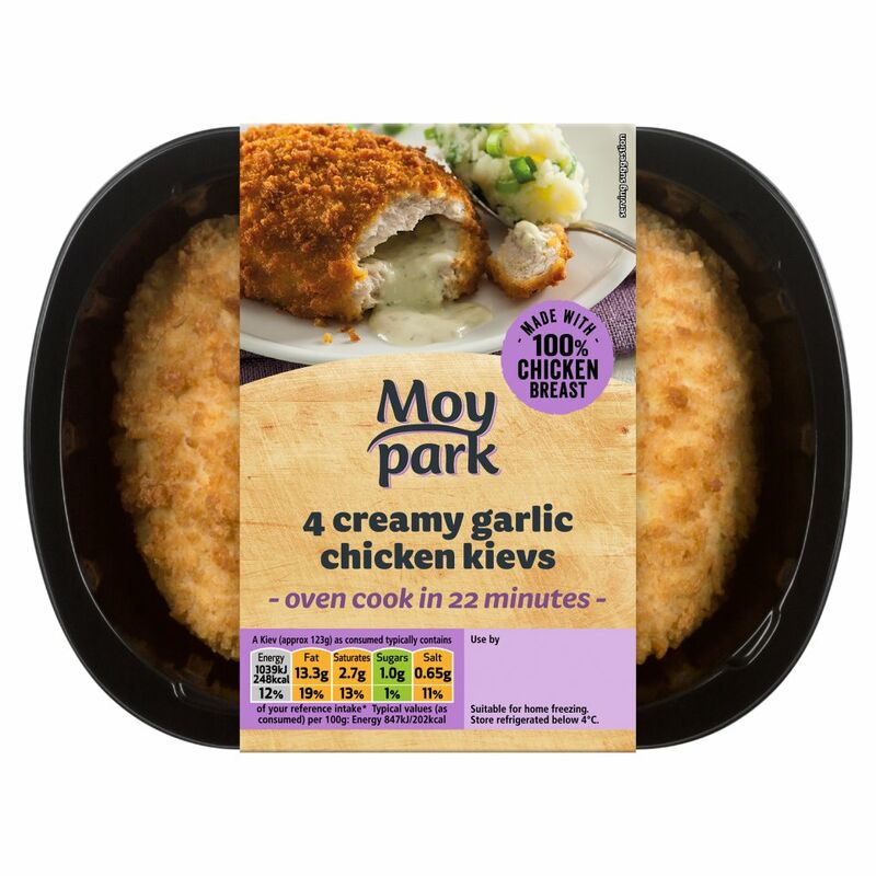 Moy Park 4 Creamy Garlic Chicken Kievs 2 x 260g