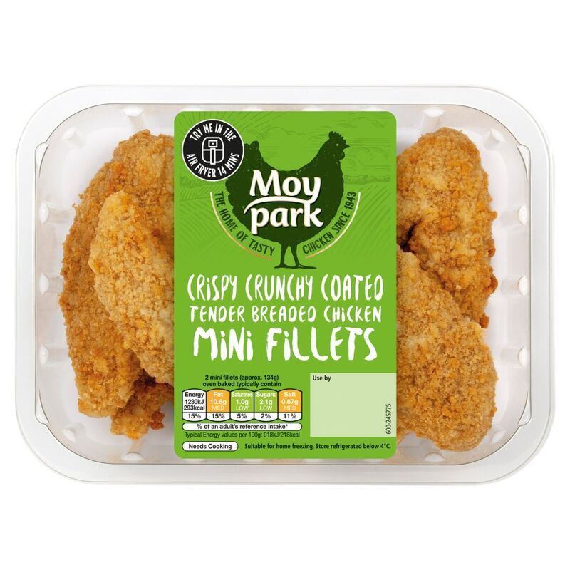 Moy Park Crispy Crunchy Coated Tender Breaded Chicken Mini Fillets 300g