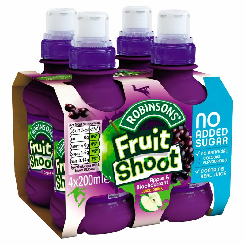 Robinsons No Added Sugar Fruit Shoot Apple & Blackcurrant Juice Drink 4 x 200ml