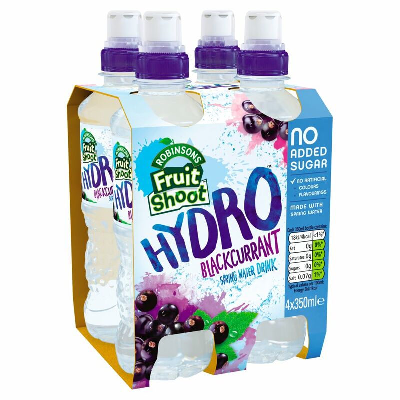 Robinsons Fruit Shoot Hydro Spring Water Drink Blackcurrant No Added Sugar 4 x 350ml