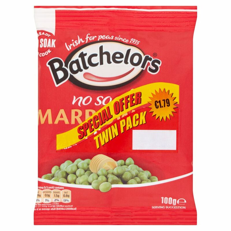 Batchelors No Soak Marrowfat Peas 2 x 100g €1.79 Batchelors No Soak Marrowfat Peas 2 x 100g €1.79