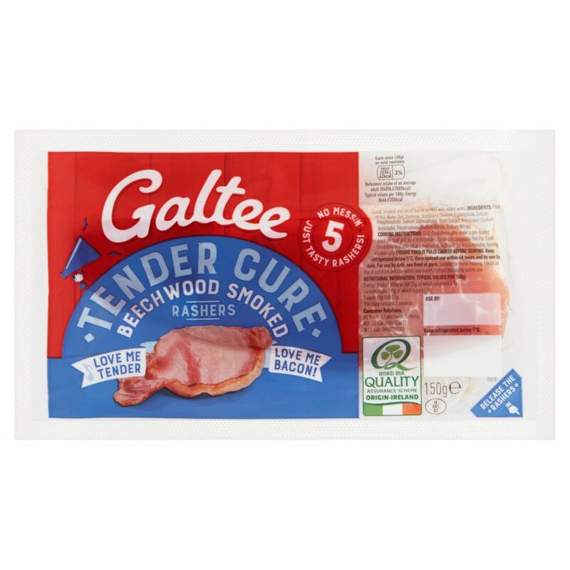 Galtee 5 Tender Cure Beechwood Smoked Rashers 150g