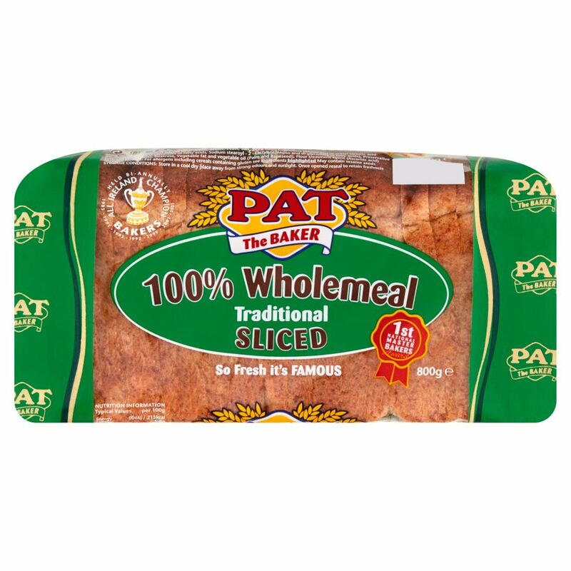 Pat the Baker 100% Wholemeal Traditional Sliced 800g