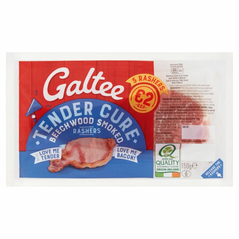 Galtee 5 Tender Cure Beechwood Smoked Rashers 150g