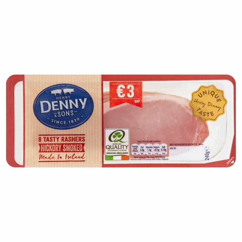 Henry Denny & Sons 8 Tasty Rashers Hickory Smoked 240g