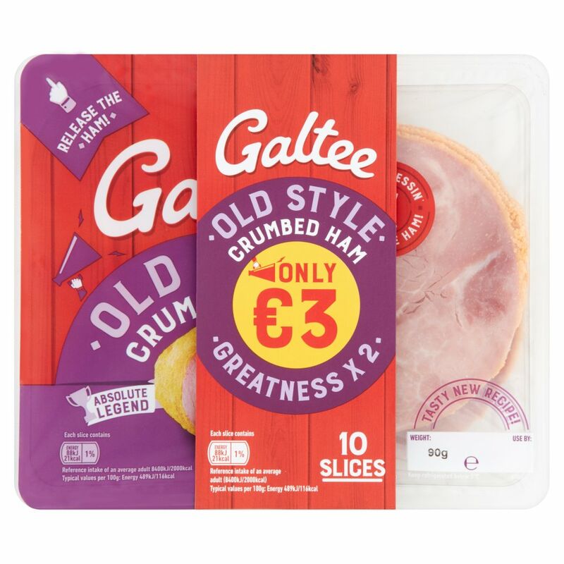 Galtee Old Style Crumbed Ham 10 Slices 2 x 90g (180g)