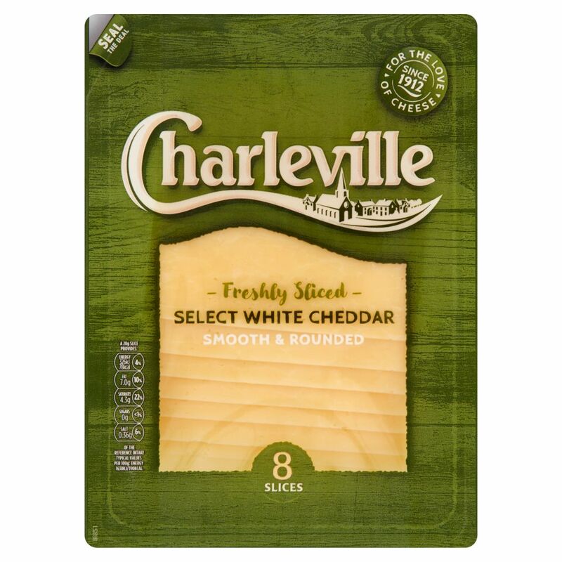 Charleville Freshly Sliced Select White Cheddar 8 Slices 160g Charleville Freshly Sliced Select White Cheddar 8 Slices 160g